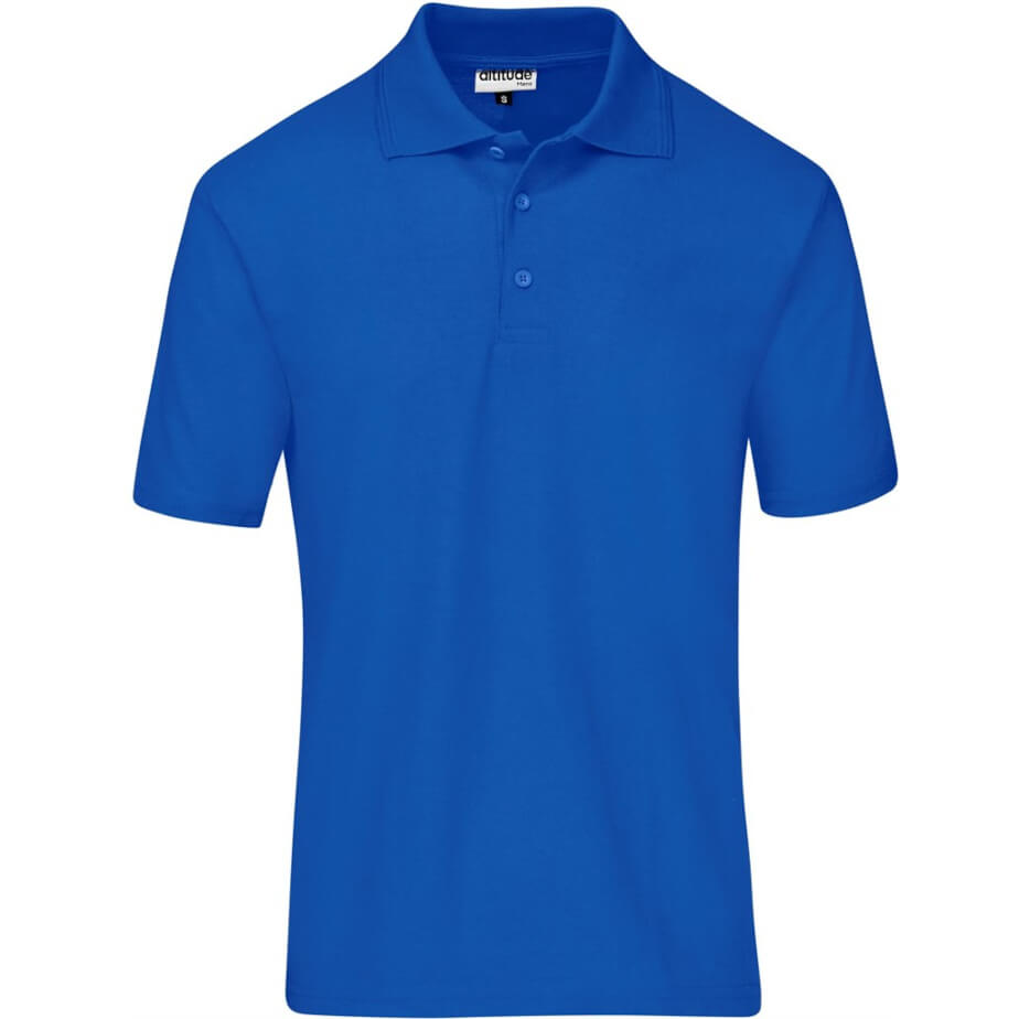 Mens Basic Pique Golf Shirt Royal Blue Front